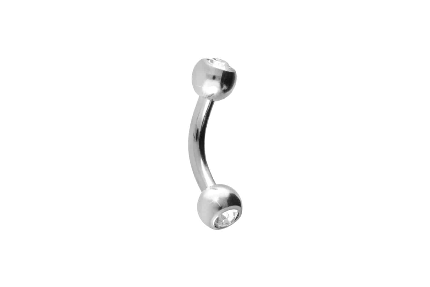 Titan Piercing Banane ZWEI KRISTALLE